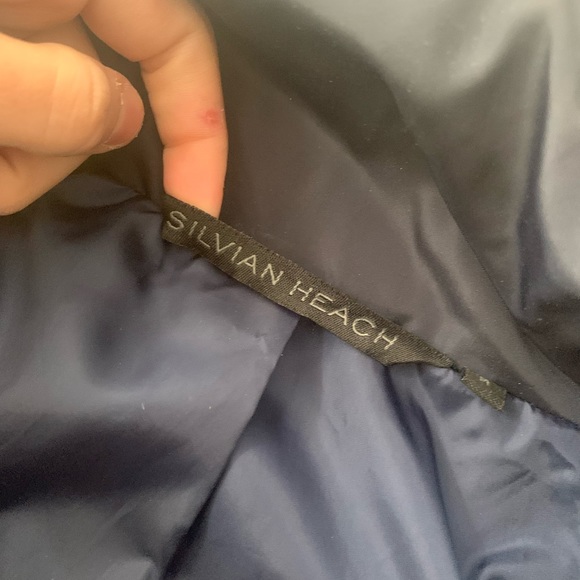 Silvian heach Italian navy puffer coat - Picture 4 of 8